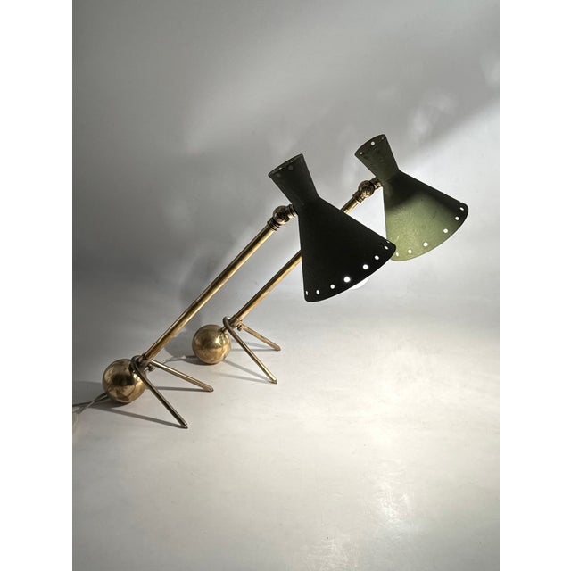 1950s Mid-Century Modern Table Lamps, Attrib. To Stilnovo Milano Italy - Set of 2 For Sale - Image 11 of 13