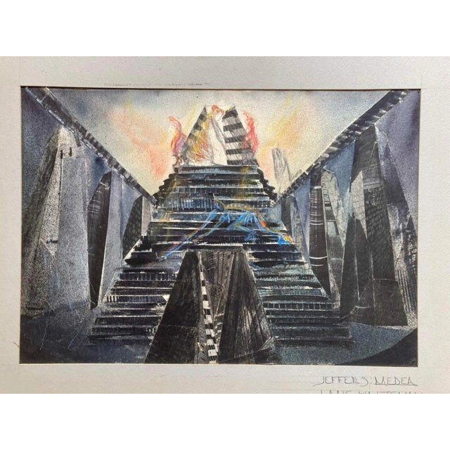 Late 20th Century Original Lane Halteman Stage Design Watercolor Paintings, 5 For Sale - Image 9 of 9