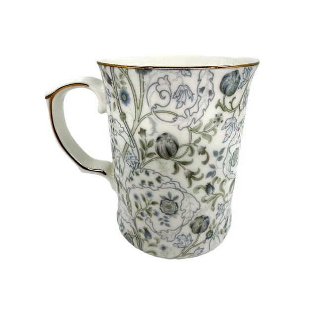 Morris & Co. Morris & Co Botanical Porcelain Mugs Featuring the "Lodden" Floral Design by William Morris - Set of 6 For Sale - Image 4 of 7