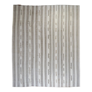 Vintage Zabihi Collection Oversize White Gray Turkish Kilim