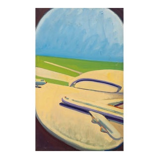 Daniel W. Freeman "Journey to Jfk: Pablo Landing Right on Time", Oil on Canvas, 1975 For Sale