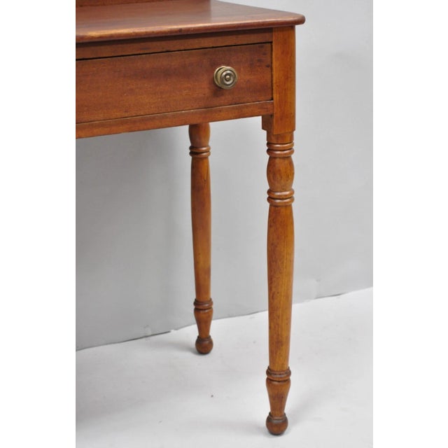 Antique Sheraton Mahogany One Drawer Washstand Server Farmhouse Side Table For Sale - Image 13 of 16