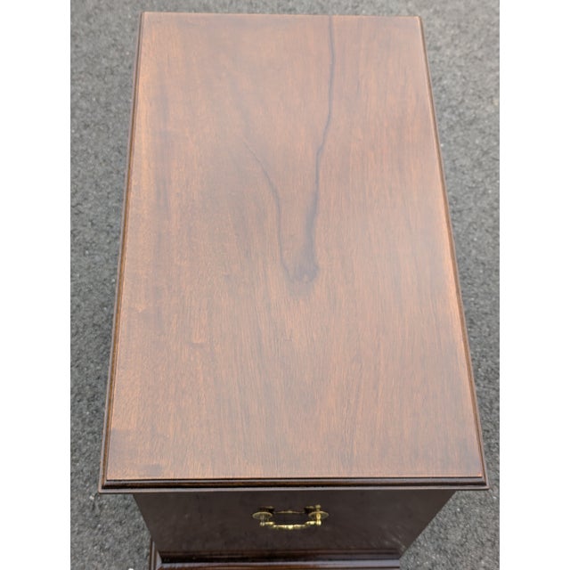 Traditional Late 20th Century Georgian Solid Cherry Wood Four-Drawer Bedside Chest For Sale - Image 3 of 12