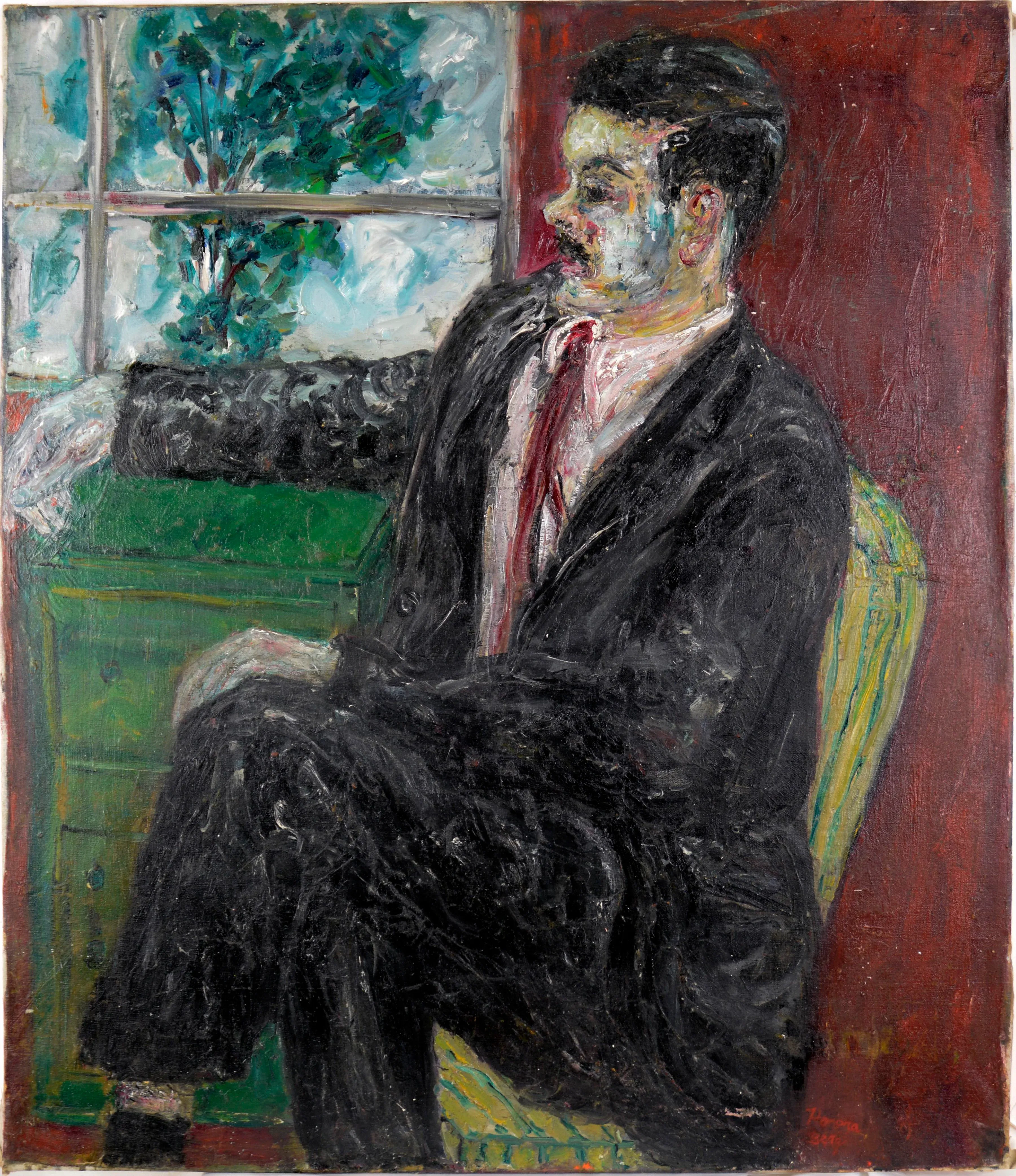 Portrait of the Artist Manuel Neri Heavy Impasto on Linen San