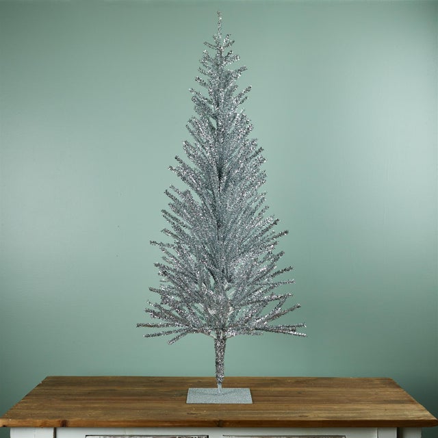 Contemporary Tinsel Pine Tree 48"H For Sale - Image 3 of 3