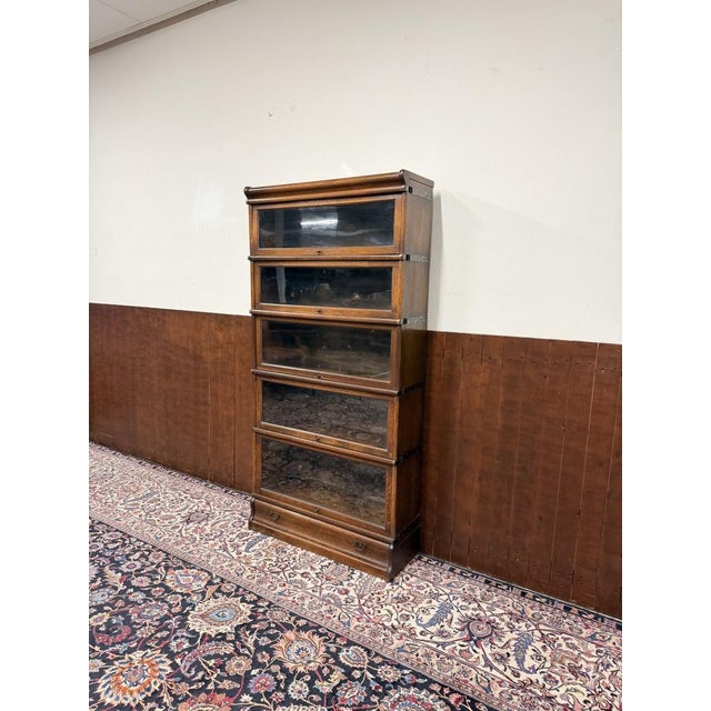 Antique English Bookcase from Globe Wernicke For Sale - Image 3 of 13