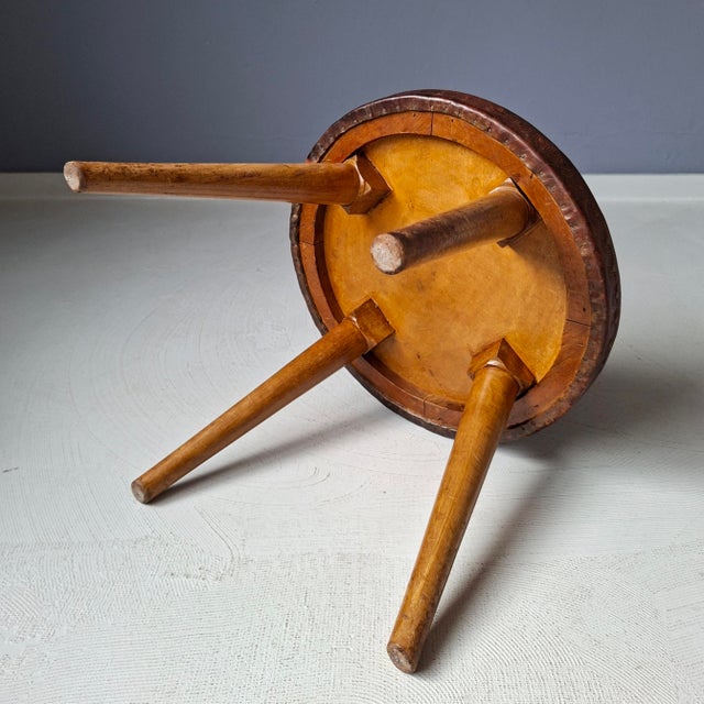 Side Table in Wood and Leather by Angel Pazmino for Meubles De Estilo, 1960s For Sale - Image 6 of 7