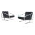 Mid-Century Modern Leather and Aluminum Lounge Chairs For Sale