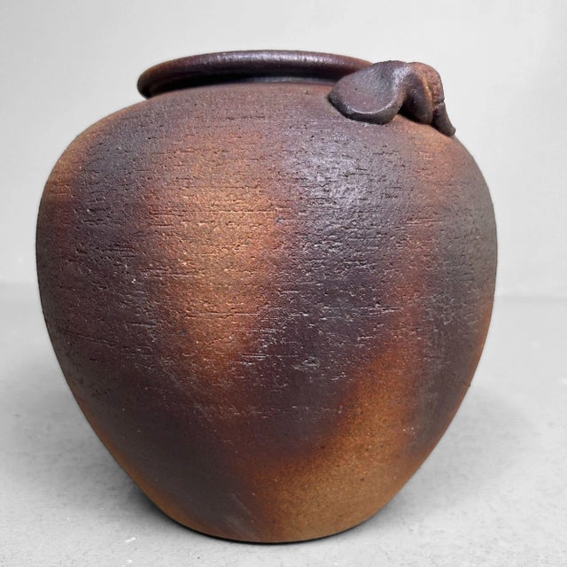 Shigaraki Ikebana Flower Vase by Meizan, 1970s For Sale - Image 6 of 11