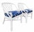 A stylish pair of vintage diamond-back rattan armchairs professionally refinished in a fresh high-gloss white lacquer....