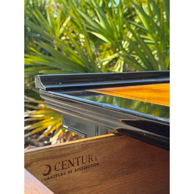 Brown 1970s Raymond K. Sobota for Century Furniture Chin Hua Burlwood & Brass Campaign Chest / Dresser For Sale - Image 8 of 13