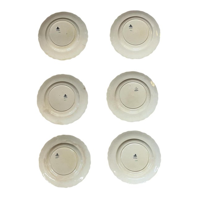 1940s Vintage Wedgwood, Discontinued “Gordon” Pattern Dinner Plates – Circa 1940’s - Set of 6 For Sale - Image 5 of 8