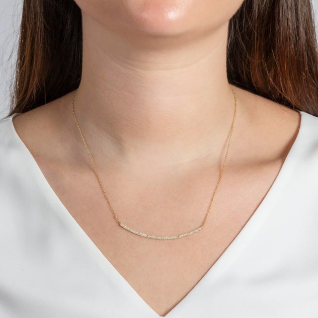 This double crescent diamond necklace is a Rocks With Soul staple. Perfect for layering or to wear on it's own. Length...