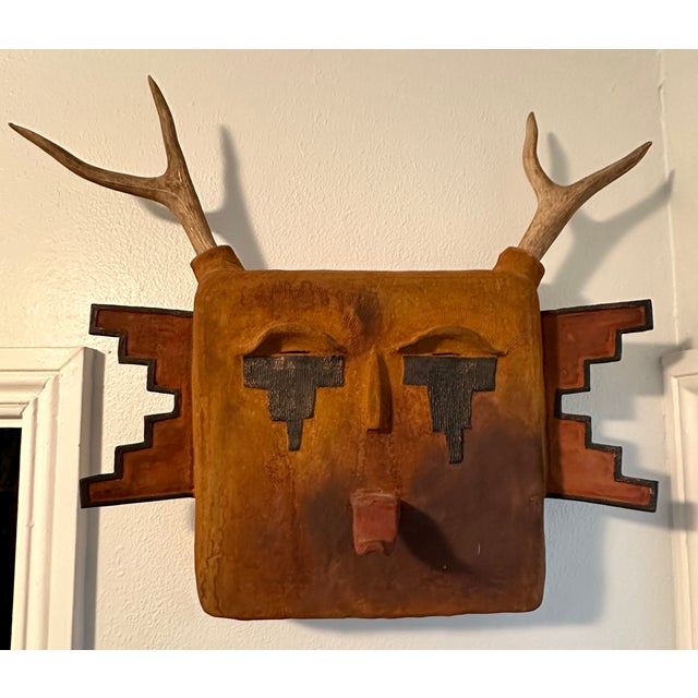 Handcrafted Avant Garde Welded Animal Wall Art Sculpture With Real Antlers: Stunning For Sale - Image 4 of 7