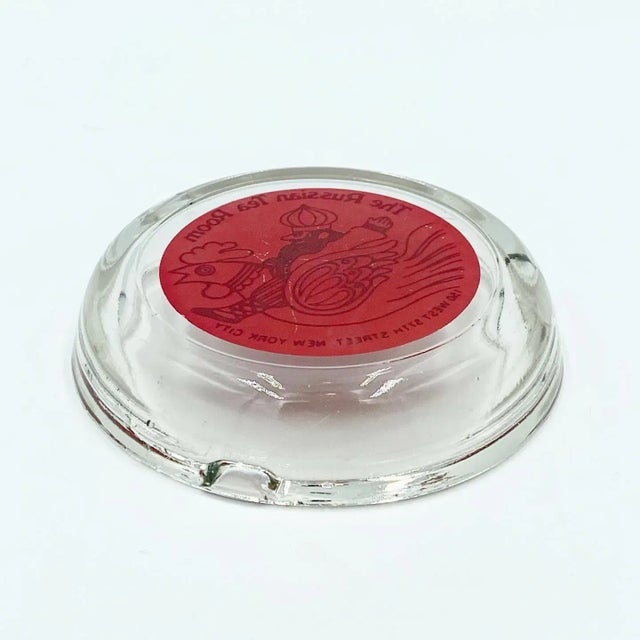 Vintage the Russian Tea Room New York Nyc Restaurant Glass Ashtray Dish For Sale - Image 11 of 12