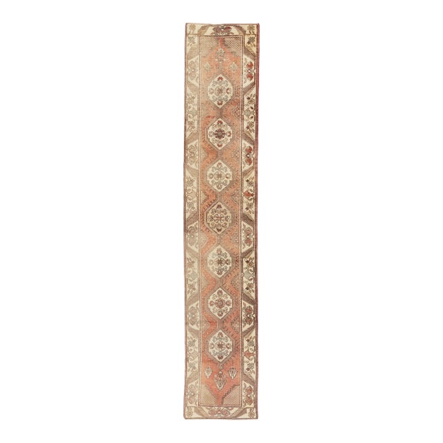 Vintage Circa 1940 Turkish Oushak Area Rugs 2ft 4in X 12ft 3in For Sale