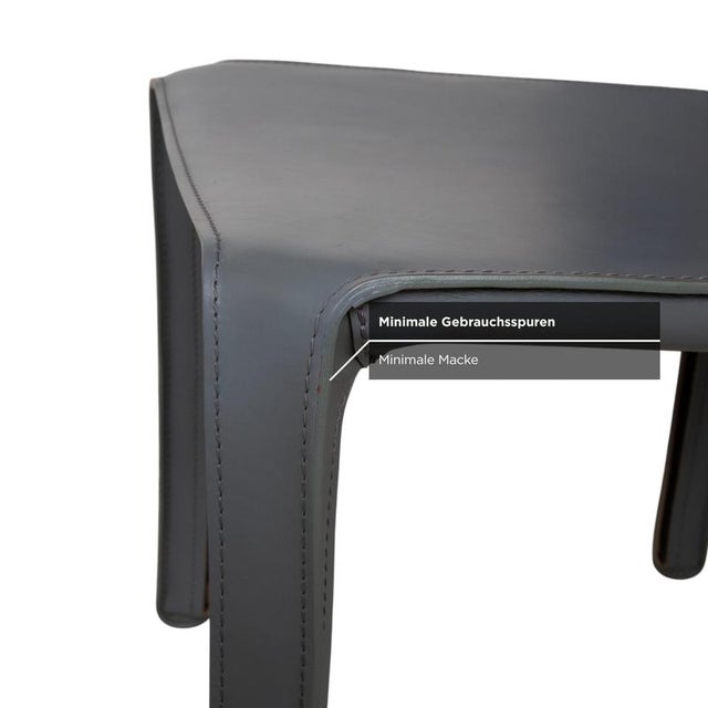 CAB 413 Chairs in Grey Leather by Mario Bellini for Cassina, Set of 4 For Sale - Image 12 of 18