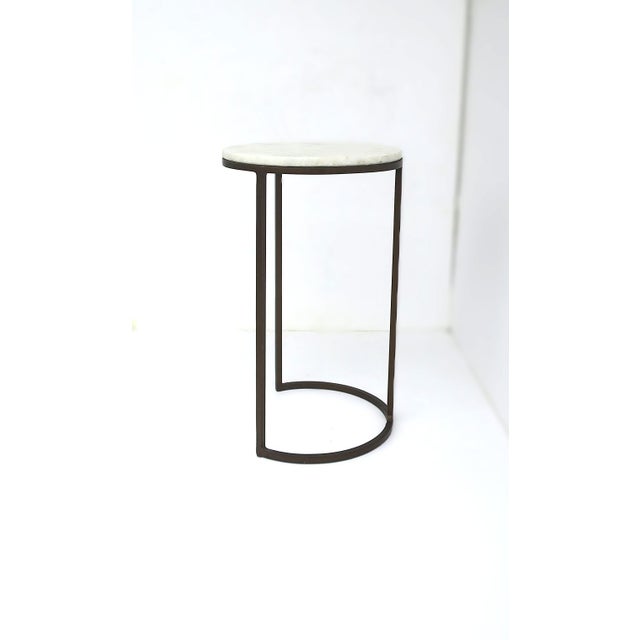 Granite Marble Bronzed Side Drinks Table For Sale In New York - Image 6 of 9