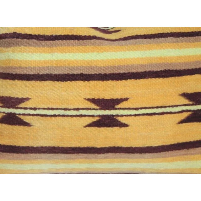 Rustic Pair of 1930s Mustard and Brown Weaving Pillows For Sale - Image 3 of 6