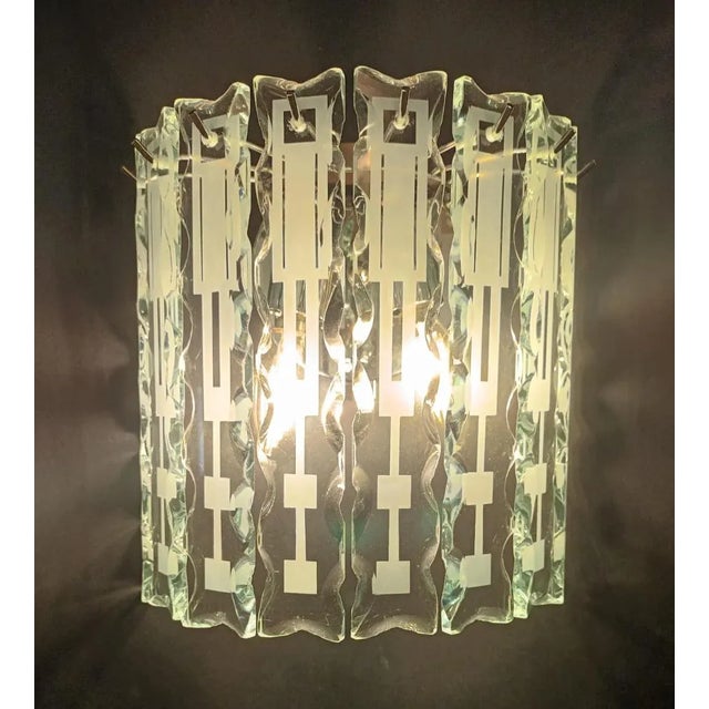Mid 20th Century Beveled Sconces by Cristal Arte - a Pair For Sale - Image 6 of 11