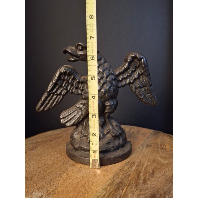 Antique Cast Iron Eagle on Rock Doorstop Patriotic Americana Hubley or Albany For Sale - Image 14 of 17