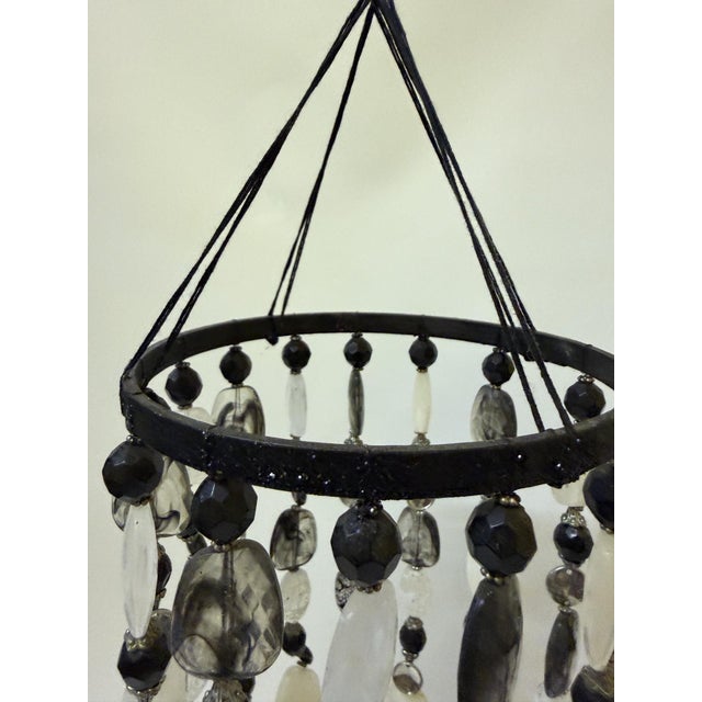 Postmodern Brutalist Beaded Mobile Chandelier - 18" Artisan Crystal & Glass Suncatcher For Sale - Image 10 of 13