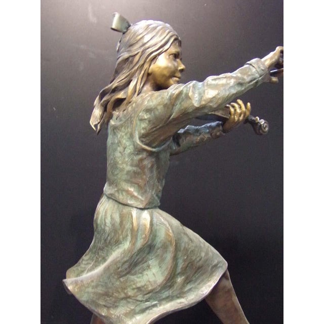 Don Hunt "Minuet" Violin Girl Bronze Sculpture Hand Signed For Sale - Image 12 of 17