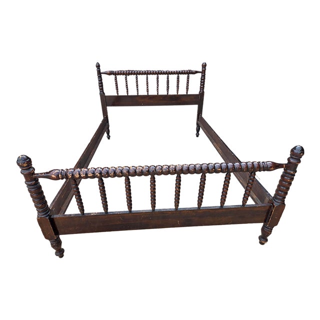 1920s Victorian Era Walnut Jenny Lind Style Bed Frame For Sale