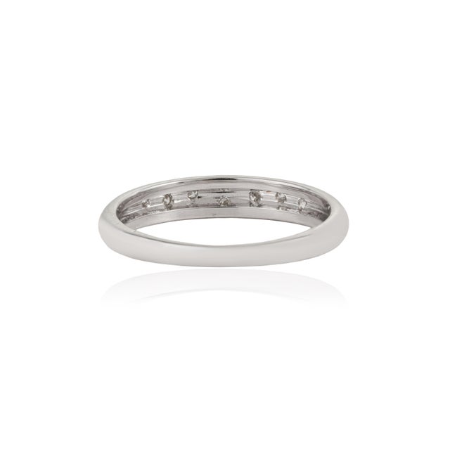 8 Flush Set Scattered Diamond Celestial Band Ring Size 5.5 in 14k White Gold For Sale - Image 9 of 17