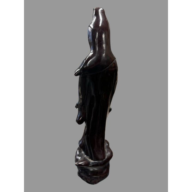 Mid 20th Century Oriental Bronze Figural Statue Sculpture of a Lady For Sale - Image 6 of 10