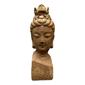 Chinese Stone Carving Dunhuang Buddha Head Sculpture