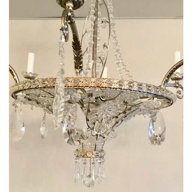Traditional Myran Allan Luxury Lighting Antique Silver Handcrafted Bohemian Crystal Chandelier For Sale - Image 3 of 6