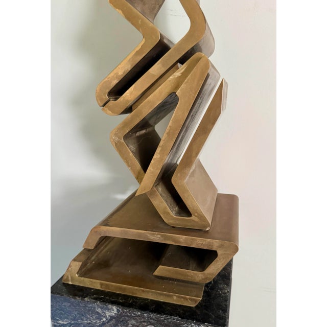 Late 20th Century Impressive 47 1/2” Giorgio Zennaro Founderia Gurato Venezia Sky Scraper Bronze Abstract Sculpture For Sale - Image 5 of 12