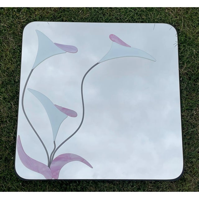Impressive colored Acrylic 3D Lily mirror in the manner of David Marshall no signature