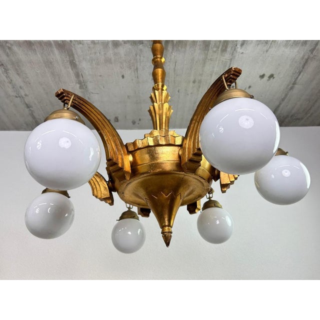 Large Art Deco Chandeliers in the style of Dagobert Peche, 1920s For Sale - Image 6 of 15
