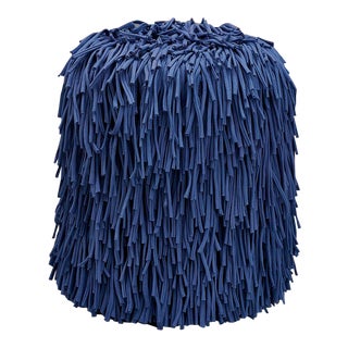 New Blue Woody Pouf Designed by Houtique For Sale