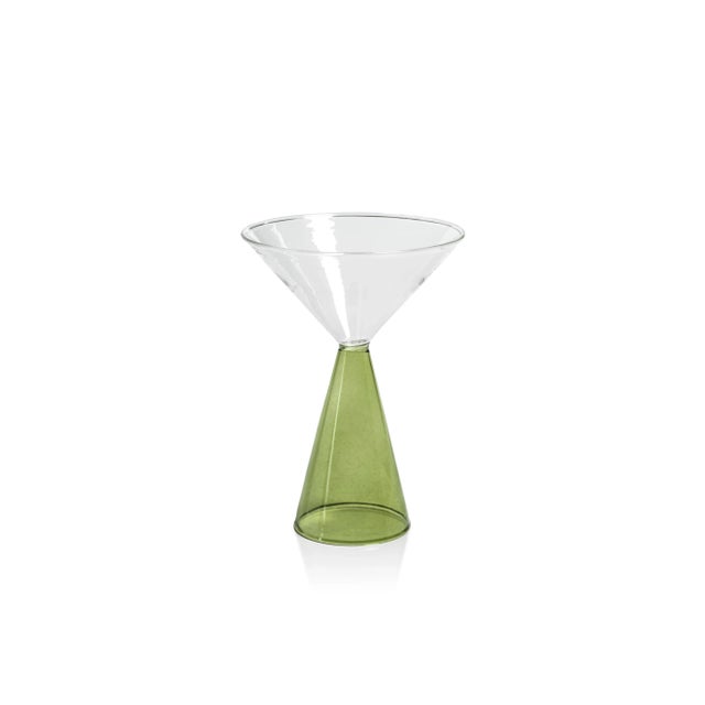 Contemporary Viterbo Martini Glasses - Green, Set of 4 For Sale - Image 3 of 4