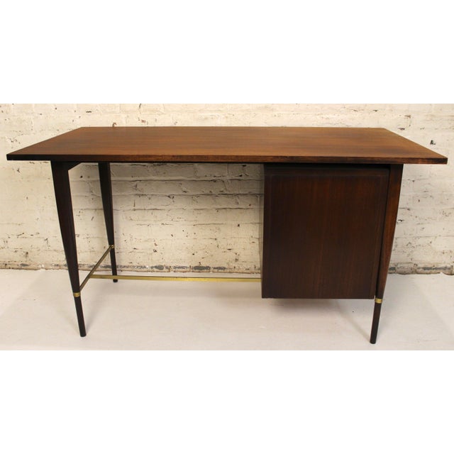 Mid 20th Century Mahogany and Brass Desk Designed by Paul McCobb for Calvin Furniture For Sale - Image 13 of 14