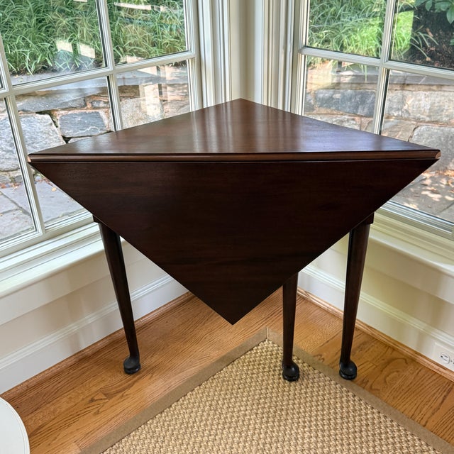 Vintage Queen Anne Dropleaf Corner Table For Sale - Image 9 of 9