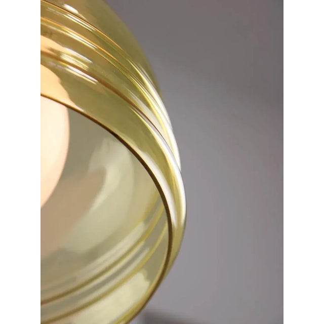 Vintage Italian Chrome and Glass Pendant Lamp For Sale - Image 5 of 12