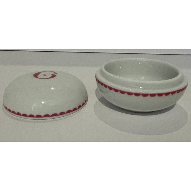 Traditional Richard Ginori Porcelain Trinket Box Initial C or G For Sale - Image 3 of 4