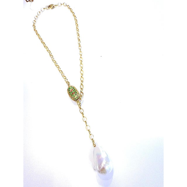 Gemstone Bochic “Capri” Vintage Pearl, Ruby & Multi Gem Necklace Set In 18K & Silver For Sale - Image 7 of 9