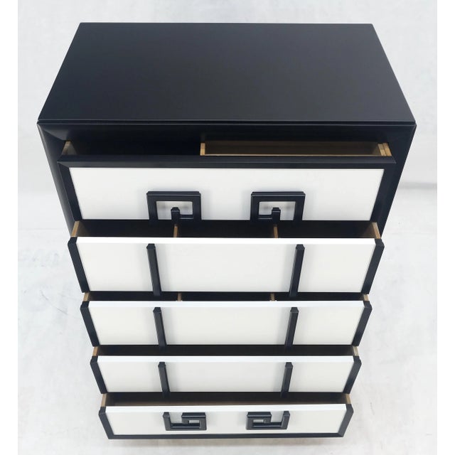 Kittinger Black & White Lacquer Mandarin Chest of 5 Drawers Dresser For Sale - Image 11 of 11