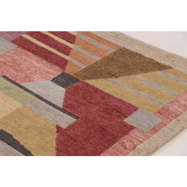 Late 20th Century Contemporary Scandinavian Style Geometric Wool Rug, by Rug & Kilim, India For Sale - Image 5 of 10