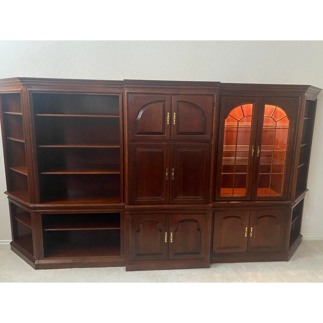 Late 20th Century Exquisite Pennsylvania House Cherry Etagere/Display/Wall Unit With Cabinet With Doors 5 Pieces For Sale - Image 13 of 15