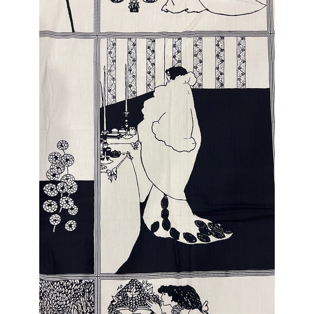 Art Nouveau Aubrey Beardsley Textile by Bloomcraft 4.5 Panel Piece For Sale - Image 9 of 15