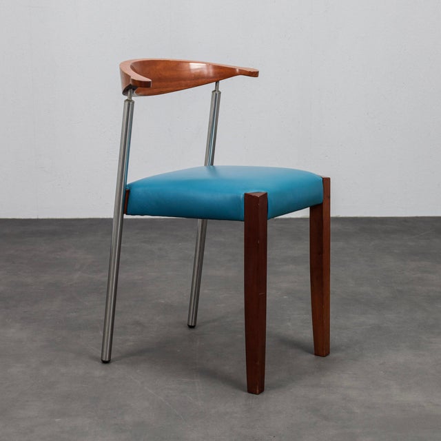 Vintage Leather Dining Chairs, Italy, 1990s, Set of 4 For Sale - Image 3 of 11