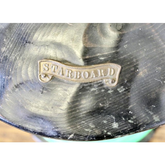 Hand Carved Ships Starboard Navigation Light, 1960s For Sale - Image 4 of 9