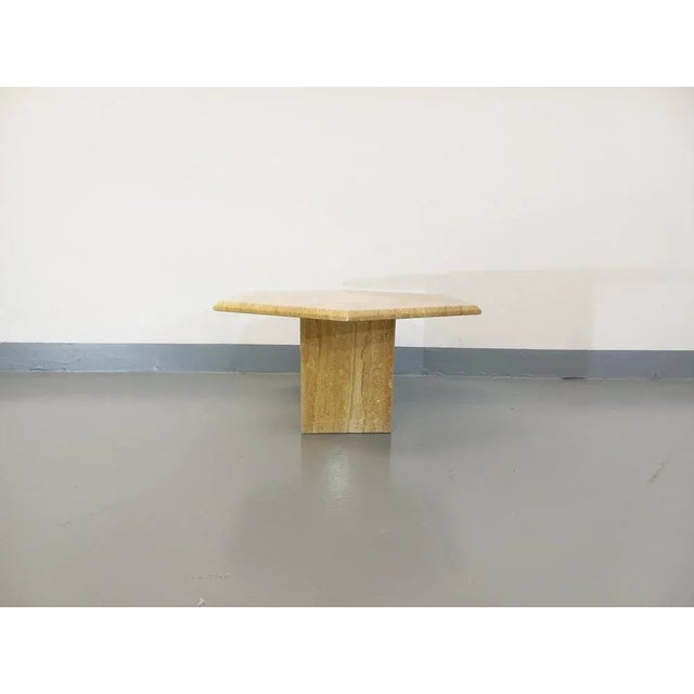 Vintage Hexagonal Coffee Table in Travertine, 1980s For Sale - Image 4 of 10
