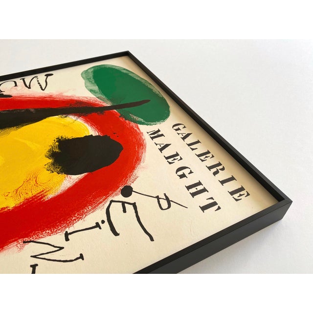 Joan Miro Vintage 1961 Mid Century Modernist Fine Art Lithograph Print " Murales - Peintures " Framed Paris Exhibition Poster For Sale - Image 12 of 16